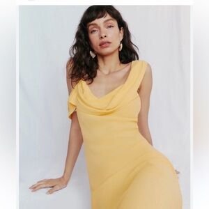 Reformation Reya Midi Maxi Dress in Sunshine Yellow - Size 4